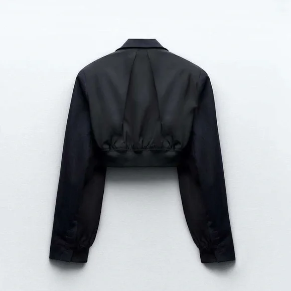 ZARA striped crop bomber blazer - Picture 13 of 15